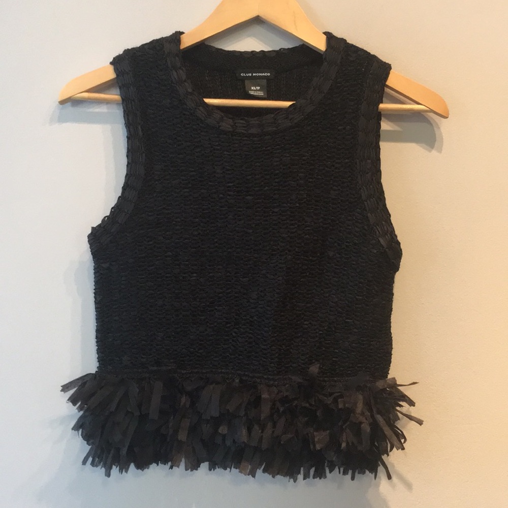 Club Monaco black knit top